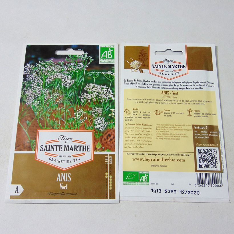 Example of Pimpinella anisum Bio - Ferme de Sainte Marthe - Anice comune sacchetto di 500 semi circa (1g) as you get