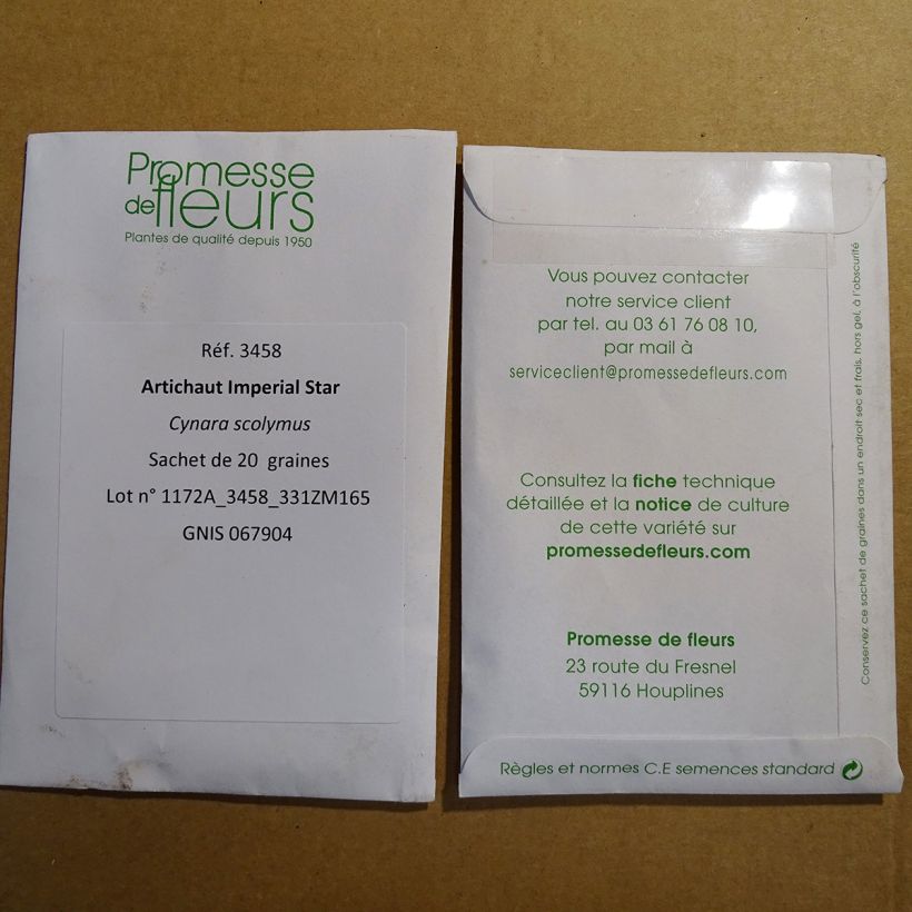 Esempio di esemplare Carciofo Imperial Star sacchetto di 20 semi circa (1g) come consegnato
