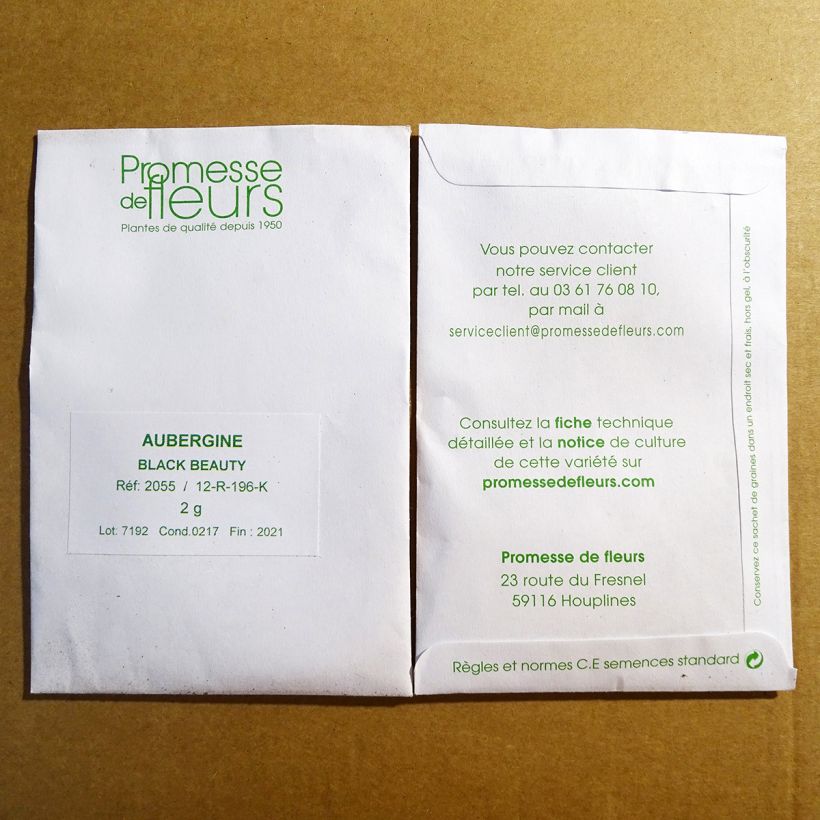 Esempio di esemplare Melanzana Black beauty sacchetto di 400 semi circa (2g) come consegnato