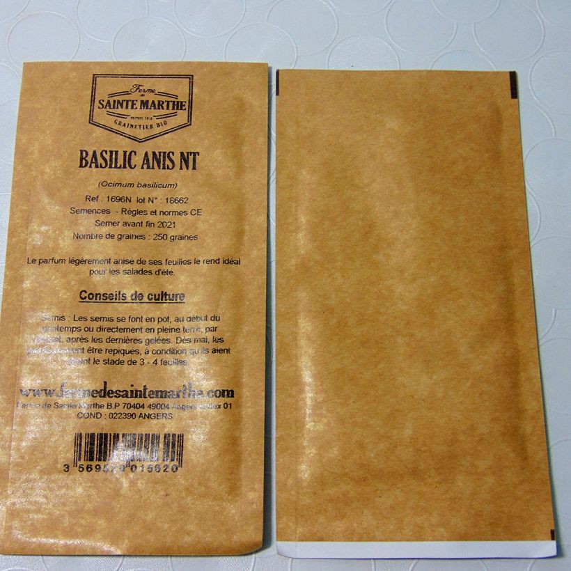 Esempio di esemplare Basilico Anis sacchetto di 200 semi circa come consegnato