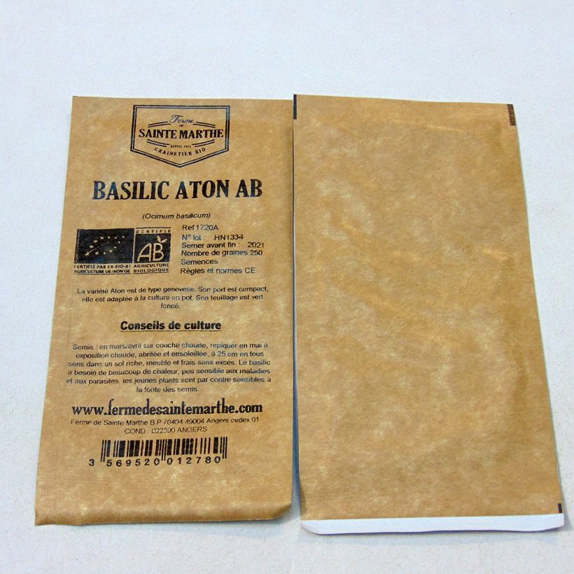 Esempio di esemplare Basilico Aton sacchetto di 250 semi circa (0.375g) come consegnato