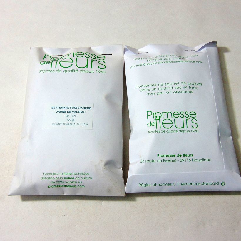 Esempio di esemplare Barbabietola Gialla di Vauriac sacchetto di 4000 semi circa (100g) come consegnato