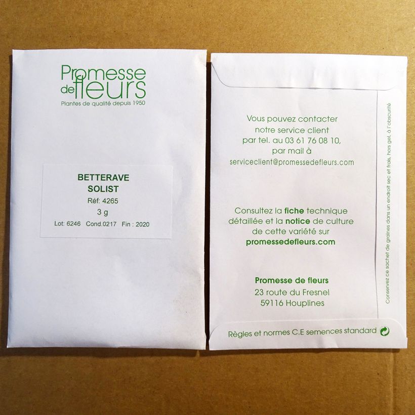 Esempio di esemplare Barbabietola Solist sacchetto di 200 semi circa (4g) come consegnato