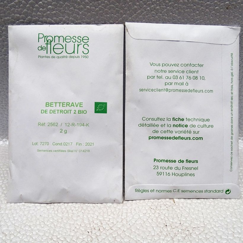 Example of Barbabietola rossa Détroit 2 sacchetto di 200 semi circa (4g) as you get