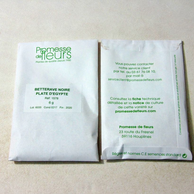 Esempio di esemplare Barbabietola Nera piatta d'Egitto sacchetto di 250 semi circa (6g) come consegnato