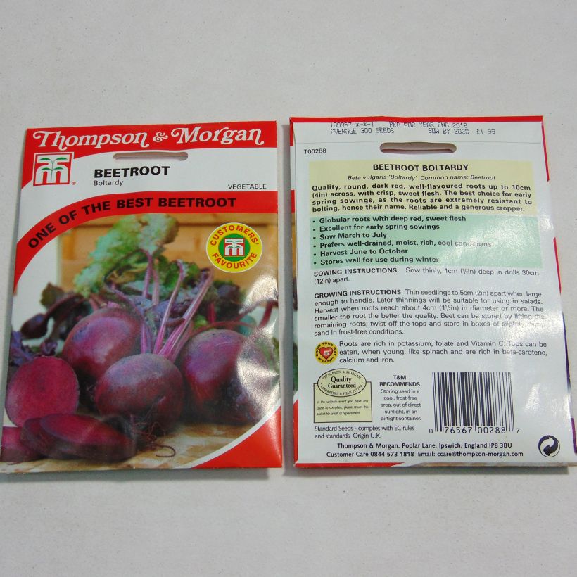 Esempio di esemplare Barbabietola rossa Boltardy sacchetto di 350 semi circa come consegnato