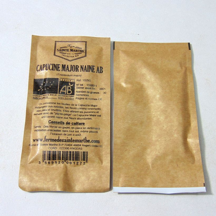 Esempio di esemplare Nasturzio Tom Pouce sacchetto di 30 semi circa come consegnato