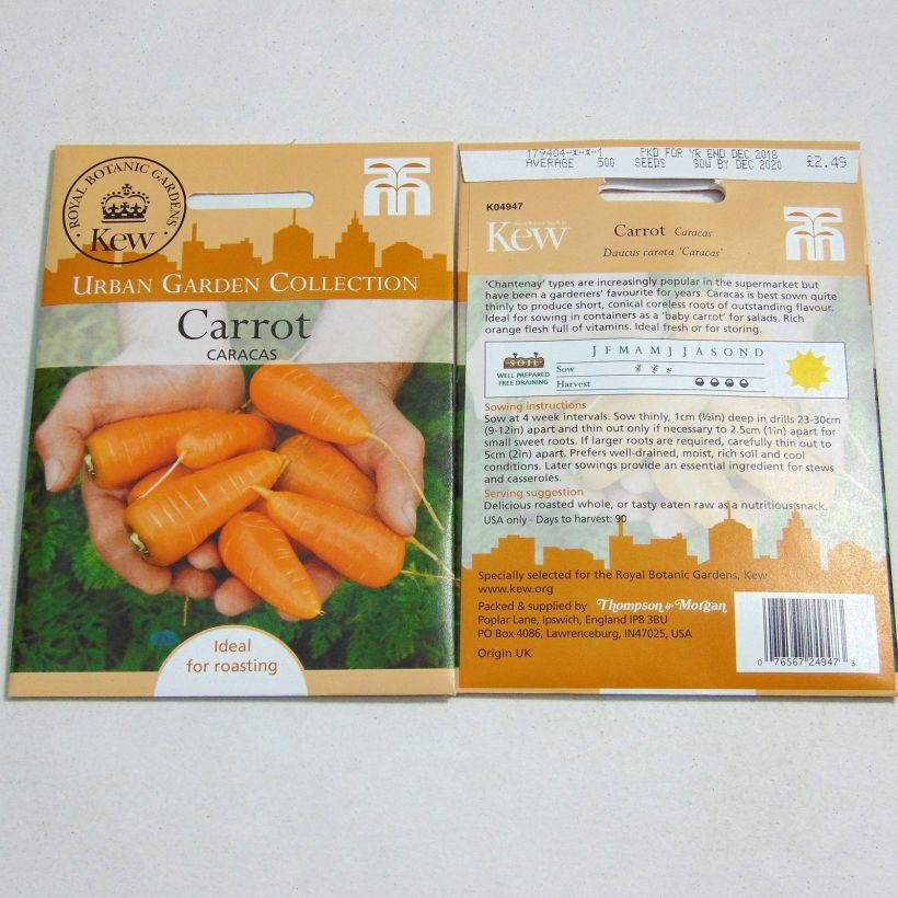 Esempio di esemplare Carota Caracas sacchetto di 500 semi circa come consegnato