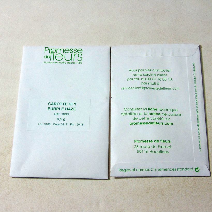 Esempio di esemplare Carota Purple Haze F1 sacchetto di 400 ? 500 semi circa (0,5g) come consegnato