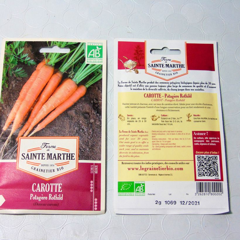 Example of Carota Rothild Bio sacchetto di 850 semi circa (1g) as you get