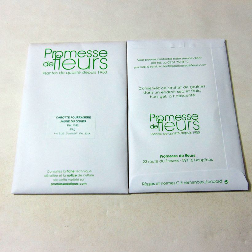 Esempio di esemplare Carota da foraggio jaune du Doubs sacchetto di 18000 semi circa (25g) come consegnato