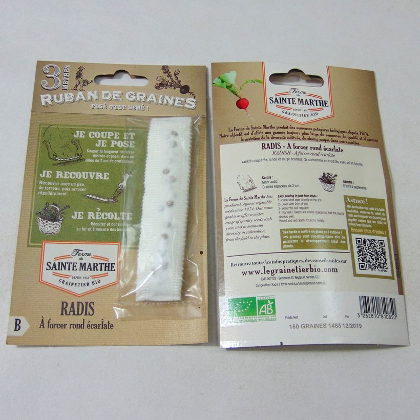 Esempio di esemplare Ravanello Tondo Scarlattot (Semi a nastro) sacchetto di semi da 1 grammi come consegnato
