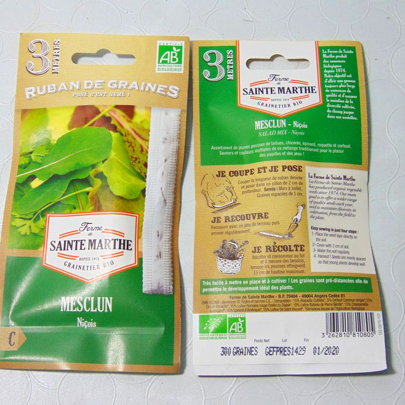 Esempio di esemplare Misticanza Mix 1 (Semi a nastro) Semi su nastro come consegnato