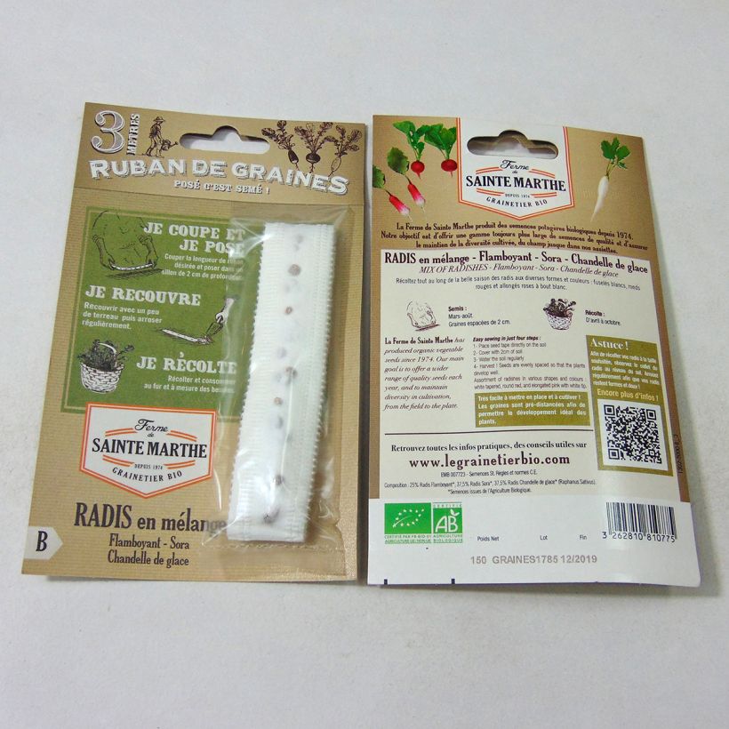 Esempio di esemplare Ravanello Mix (Semi a nastro) sacchetto di semi da 1 grammi come consegnato