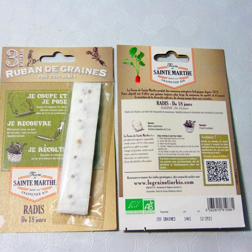 Example of Ravanello dei 18 giorni (Semi a nastro) sacchetto di semi da 1 grammi as you get
