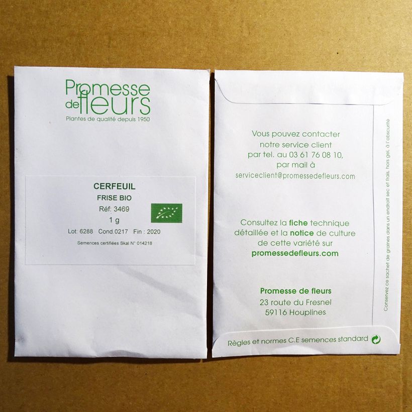 Example of Cerfoglio comune Frise sacchetto di 500 semi circa (1,5g) as you get