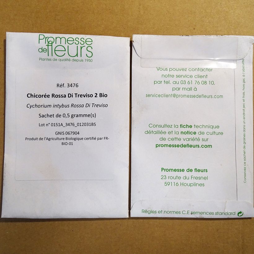Esempio di esemplare Cicoria Rossa Di Treviso 2 sacchetto di 300 semi circa (0.5g) come consegnato