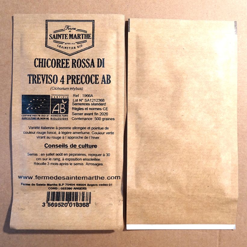 Esempio di esemplare Cicoria Rossa di Treviso 4 sacchetto di 500 semi circa come consegnato