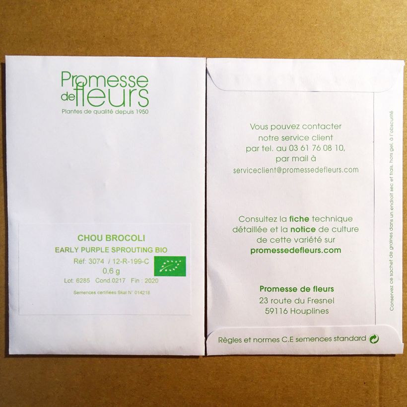Esempio di esemplare Cavolo broccolo Early Purple Sprouting Bio sacchetto di 250 semi circa (0.6g) come consegnato