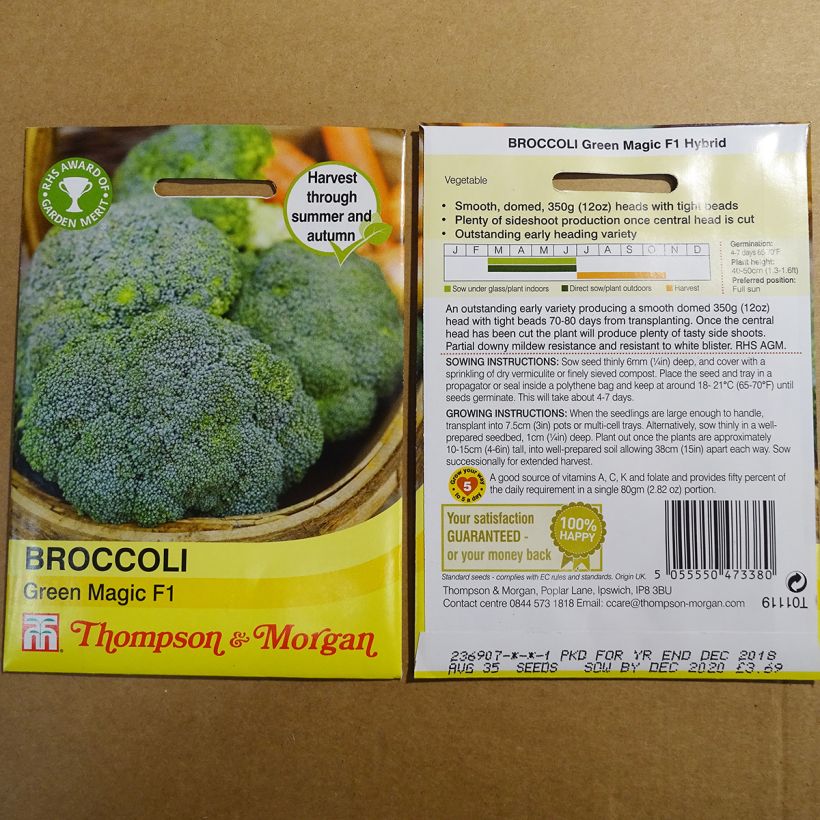 Esempio di esemplare Cavolo broccolo Green Magic F1 sacchetto di 35 semi circa come consegnato
