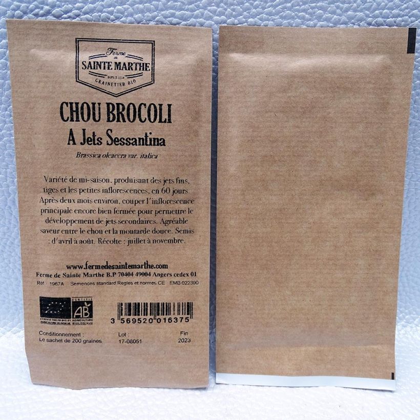 Esempio di esemplare Broccolo Sessantina sacchetto di 200 semi circa come consegnato