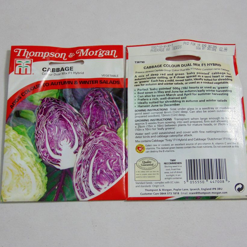 Esempio di esemplare Cavolo cappuccio Colour Dual Mix F1 sacchetto di 60 semi circa come consegnato