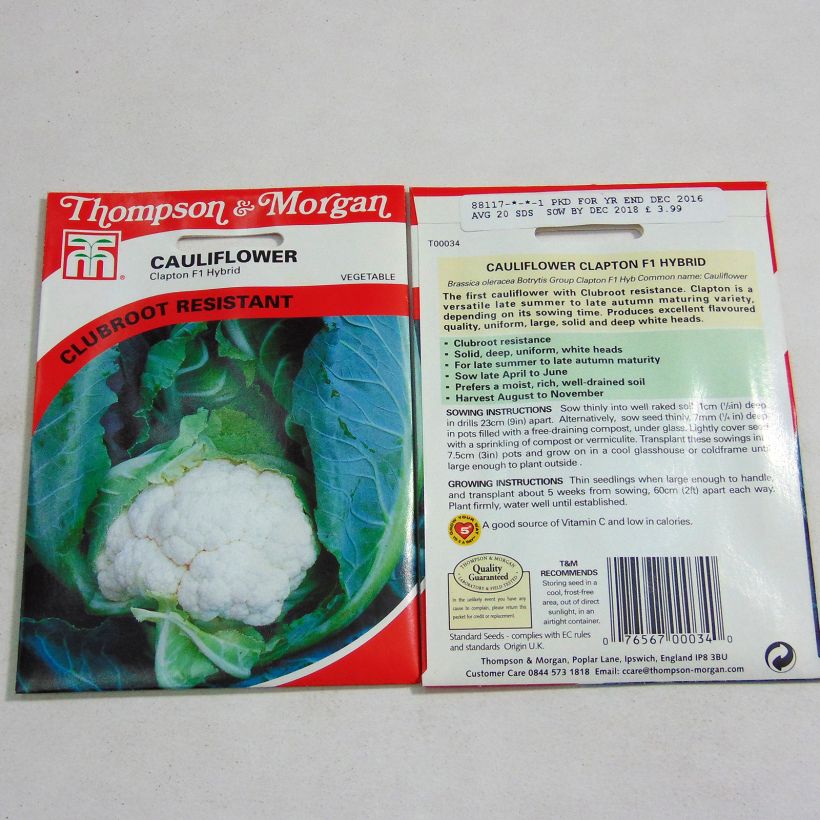 Esempio di esemplare Cavolfiore Clapton F1 sacchetto di 20 semi circa come consegnato