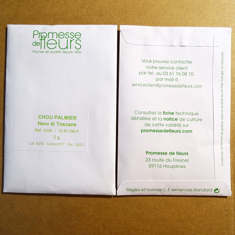 Esempio di esemplare Cavolo riccio Nero di Toscana sacchetto di 700 semi circa (3g) come consegnato