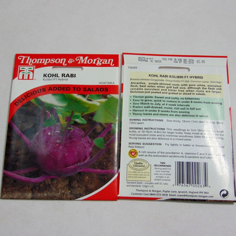 Esempio di esemplare Cavolo rapa Kolibri F1 sacchetto di 35 semi circa come consegnato