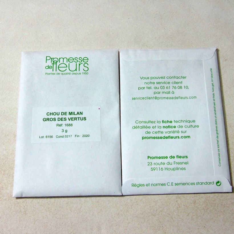 Example of Cavolo verza Gros des Vertus sacchetto di 850 semi circa (3g) as you get