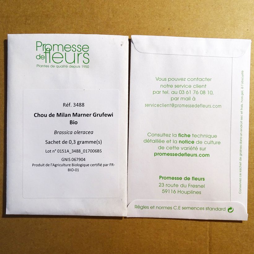 Esempio di esemplare Cavolo verza Marner Grufewi Bio sacchetto di 50 semi circa come consegnato