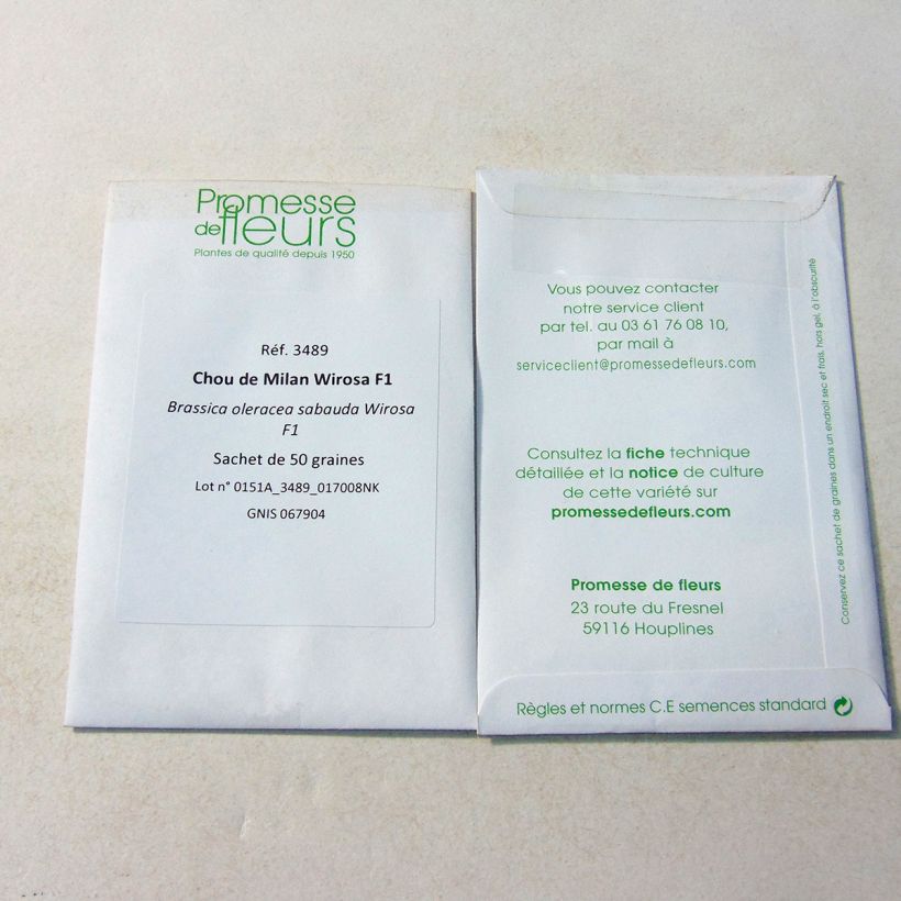 Esempio di esemplare Cavolo verza Wirosa F1 sacchetto di 50 semi circa come consegnato