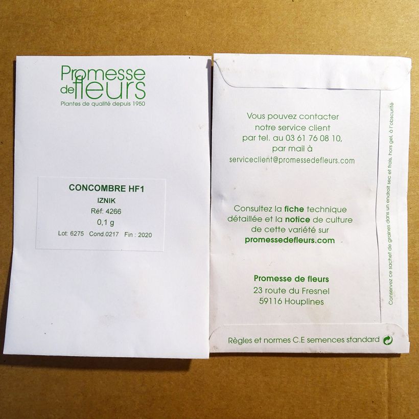 Esempio di esemplare Cetriolo Iznik F1 sacchetto di semi da 0,1 grammi come consegnato