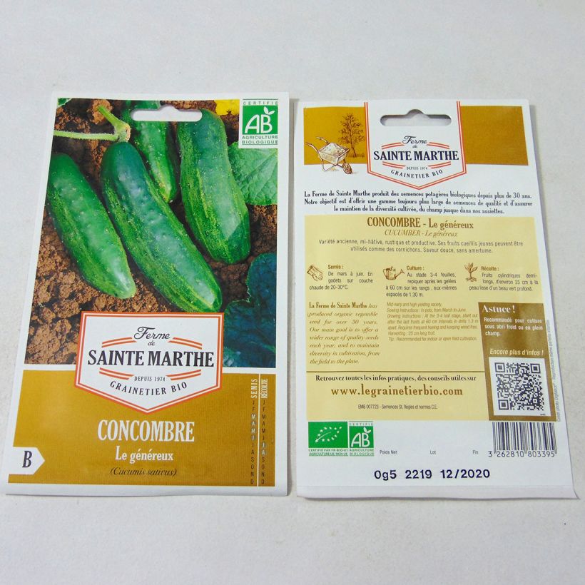 Example of Cetriolo Le Généreux Bio - Ferme de Sainte Marthe sacchetto di 15 semi circa as you get