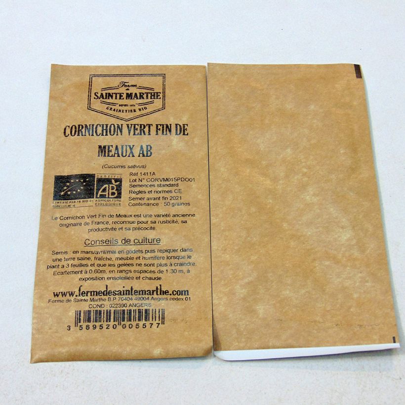 Example of Cetriolino per sottaceto Fine di Meaux Bio - Ferme de Sainte Marthe sacchetto di 50 semi circa (1g) as you get