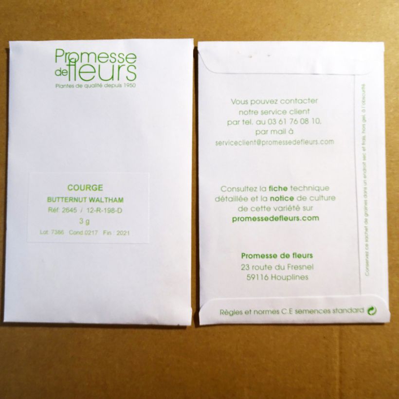 Esempio di esemplare Zucca moscata Waltham Butternut sacchetto di 25 semi circa (3g) come consegnato