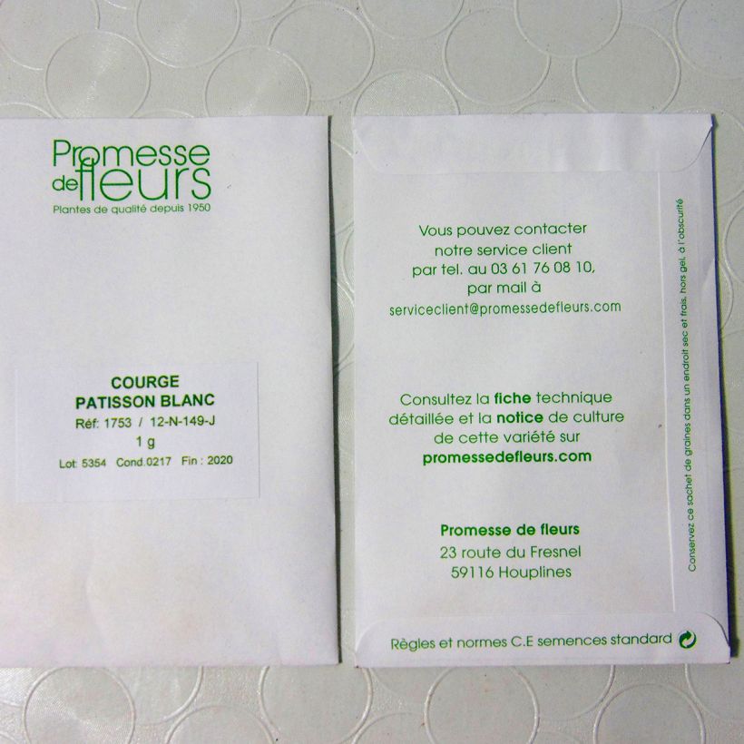 Example of Zucchino Patisson bianche sacchetto di 8 ? 10 semi circa (1g) as you get