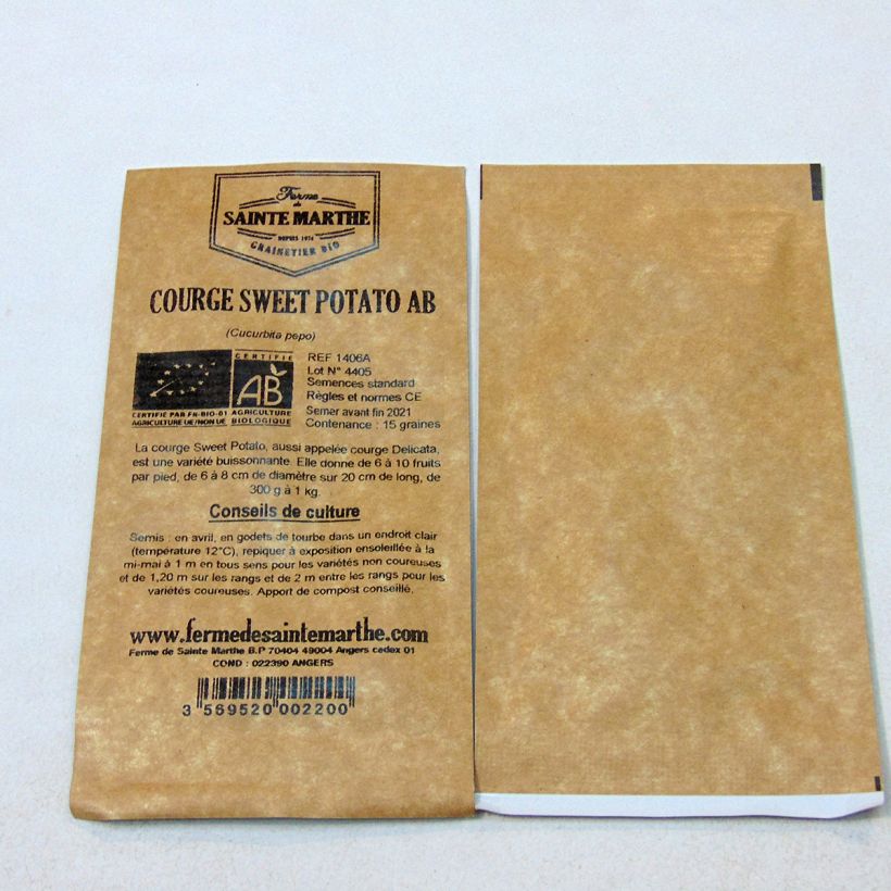 Example of Zucchino Sweet Potato Bio - Ferme de Sainte Marthe sacchetto di 15 semi circa as you get
