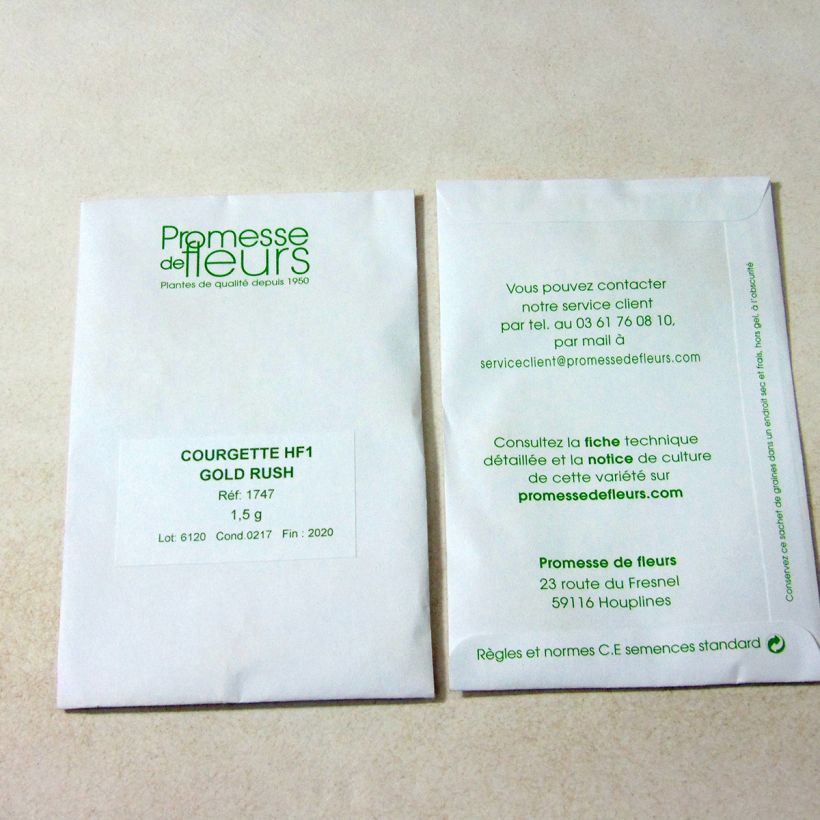 Example of Zucchino ibrido Gold Rush sacchetto di 10 semi circa (1,5g) as you get