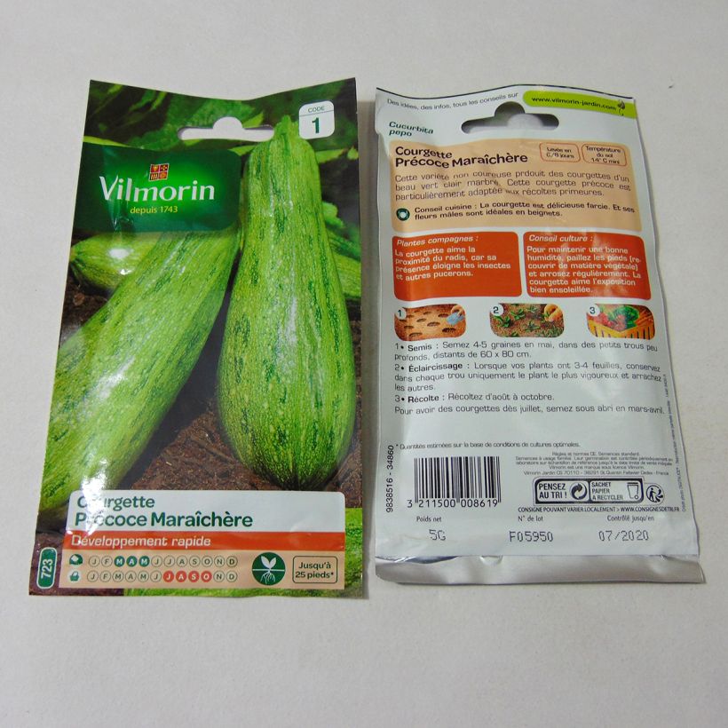 Esempio di esemplare Zucchine da orto precoci sacchetto di 50 semi circa (5g) come consegnato