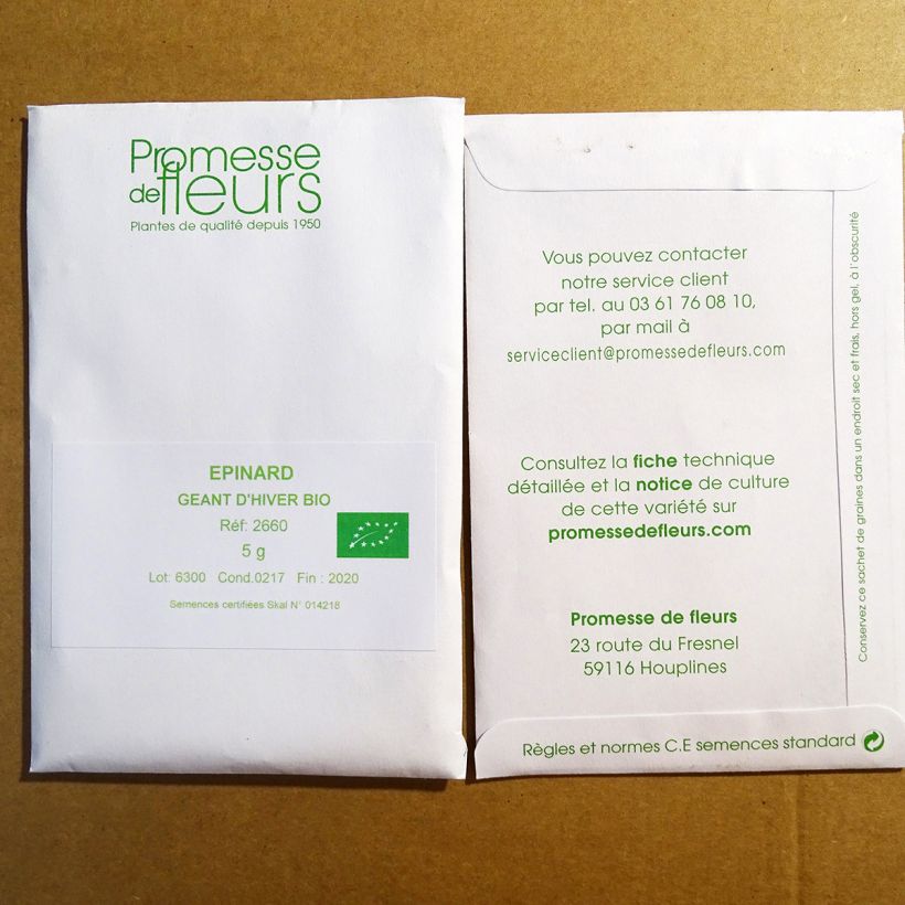 Example of Spinacio Gigante de invierno Bio sacchetto di 500 semi circa (8g) as you get