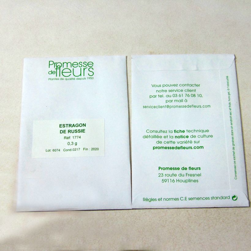 Esempio di esemplare Artemisia redowski dracunculoides - Dragoncello sacchetto di 1250 semi circa (0,3g) come consegnato