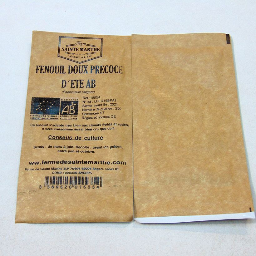 Esempio di esemplare Finocchio Précoce d'Eté sacchetto di 250 semi circa (1g) come consegnato