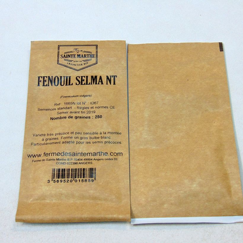 Esempio di esemplare Finocchio Selma - Ferme de Sainte Marthe sacchetto di 250 semi circa (1g) come consegnato