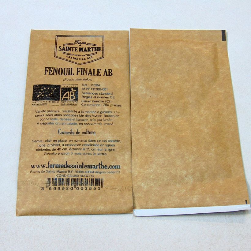 Example of Finocchio Finale Bio - Ferme de Sainte Marthe sacchetto di 250 semi circa (1g) as you get