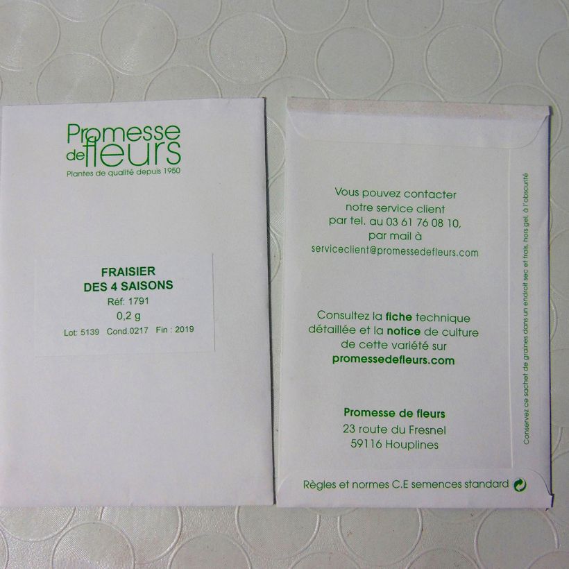 Esempio di esemplare Fragola delle quattro stagioni sacchetto di 600 semi circa (0,2g) come consegnato