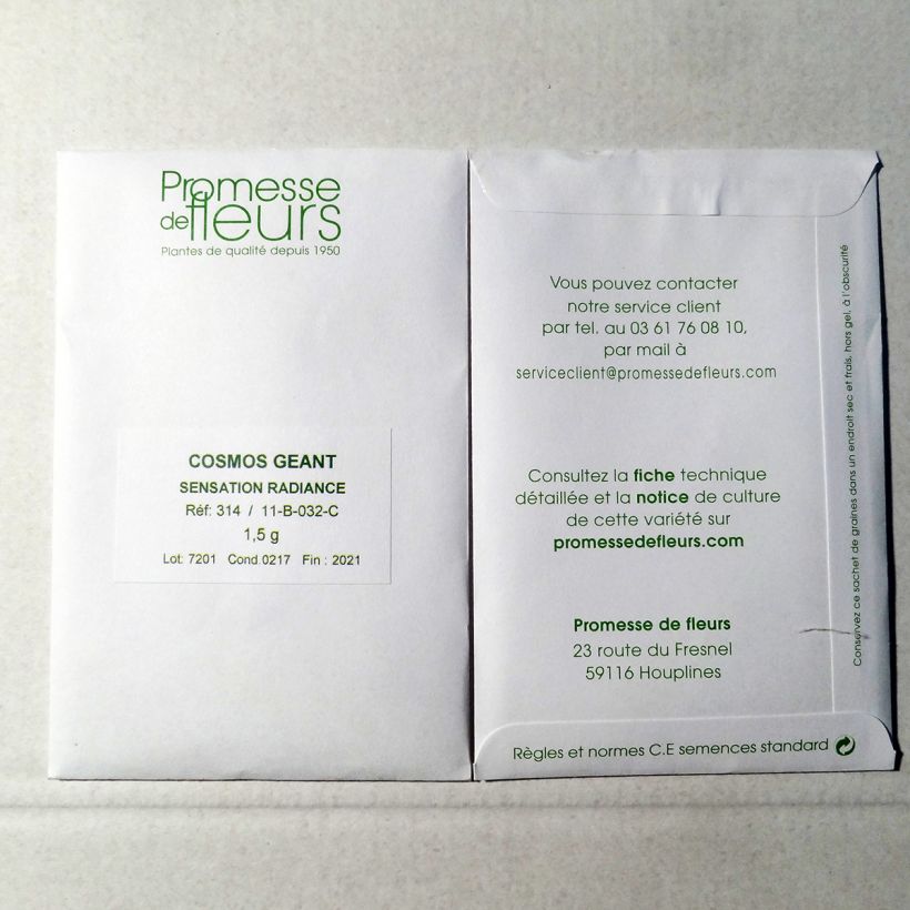 Esempio di esemplare Cosmos Sensation Radiance - Cosmea sacchetto di 200 semi circa (1,5g) come consegnato
