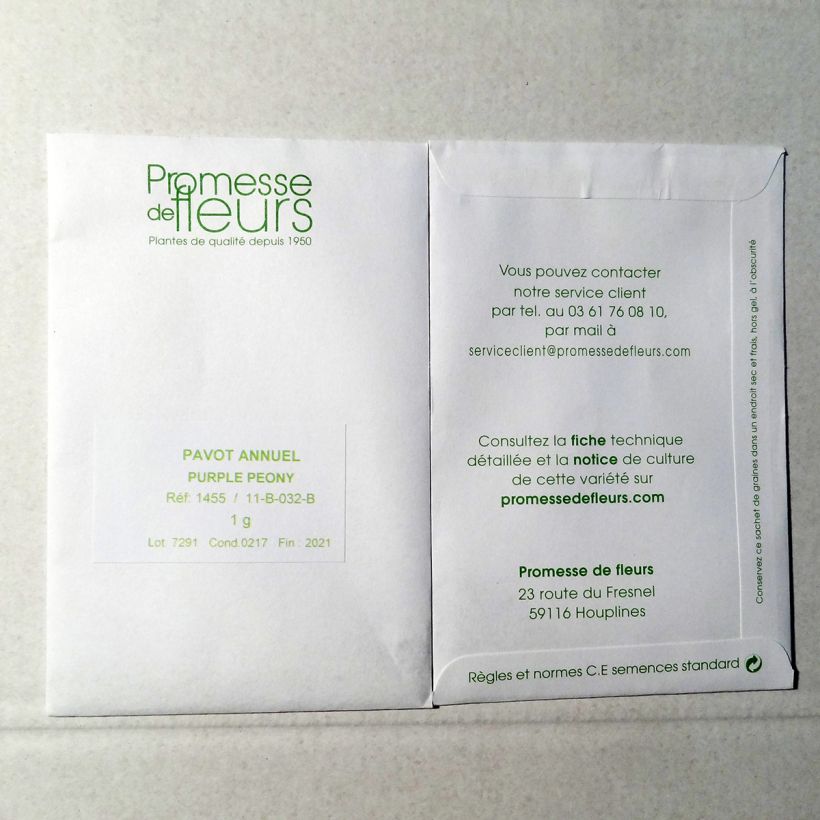Esempio di esemplare Papavero da oppio Purple Peony sacchetto di 2550 semi circa (1g) come consegnato