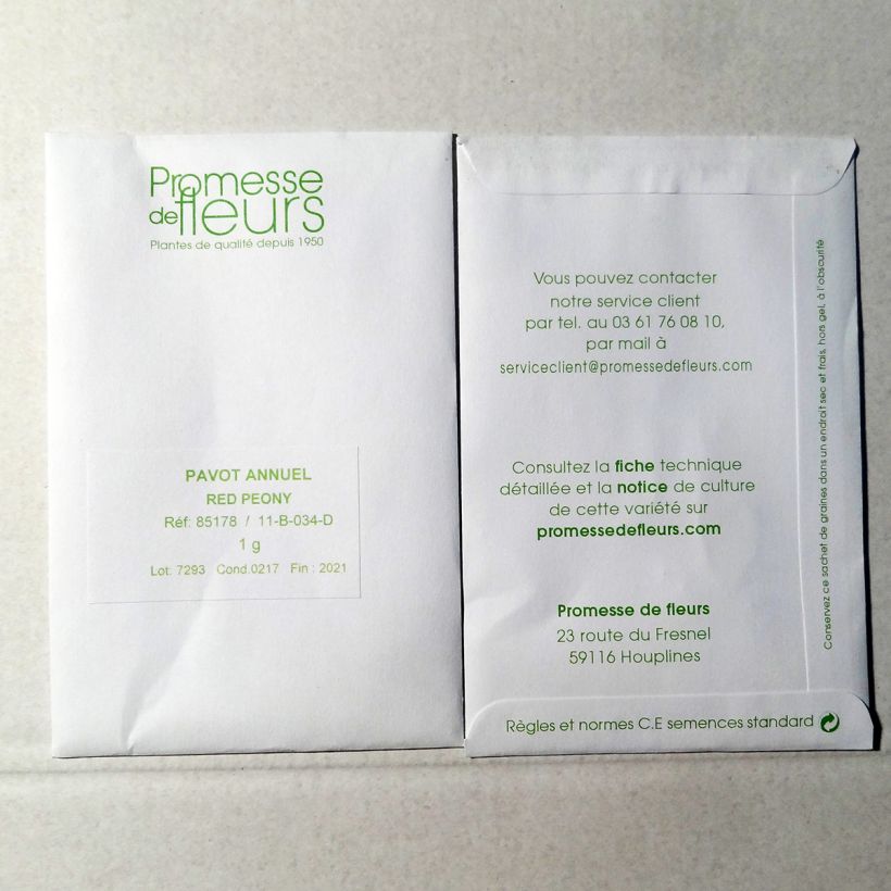 Example of Papavero da oppio Red Peony sacchetto di 1850 semi circa (1g) as you get