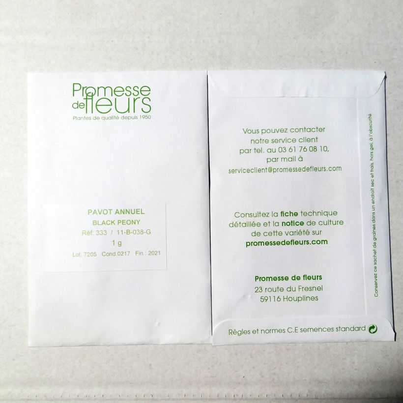 Esempio di esemplare Papavero da oppio Black Peony sacchetto di 2550 semi circa (1g) come consegnato